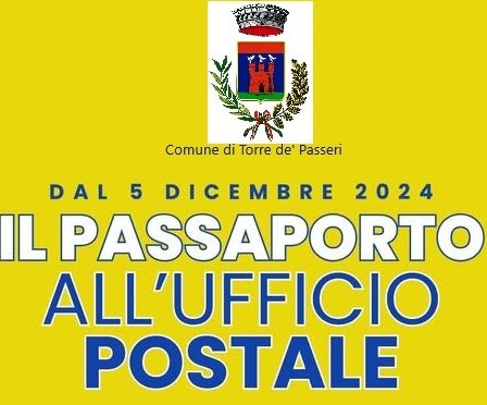 Hai bisogno del passaporto? Dal 5 dicembre tutti i cittadini torresi potranno richiederlo  all'ufficio postale più vicino